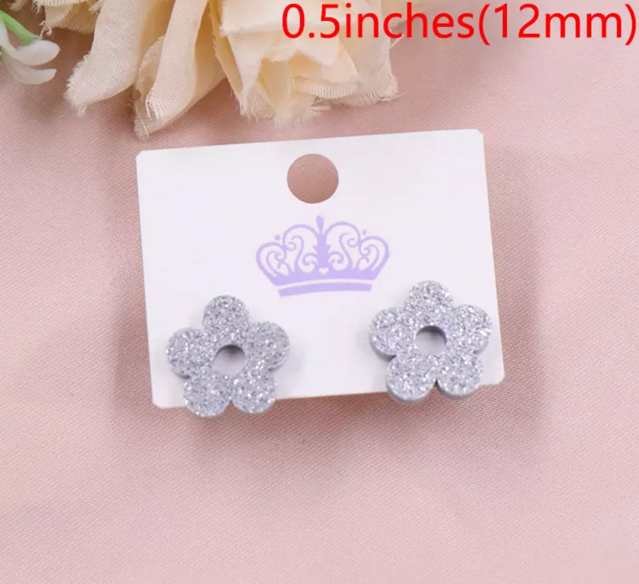 Acrylic Stud Earrings - Flower