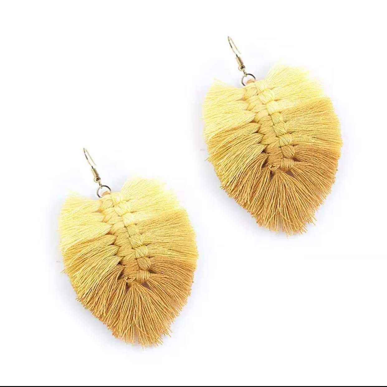 Macrame Earrings - Feather Ombre