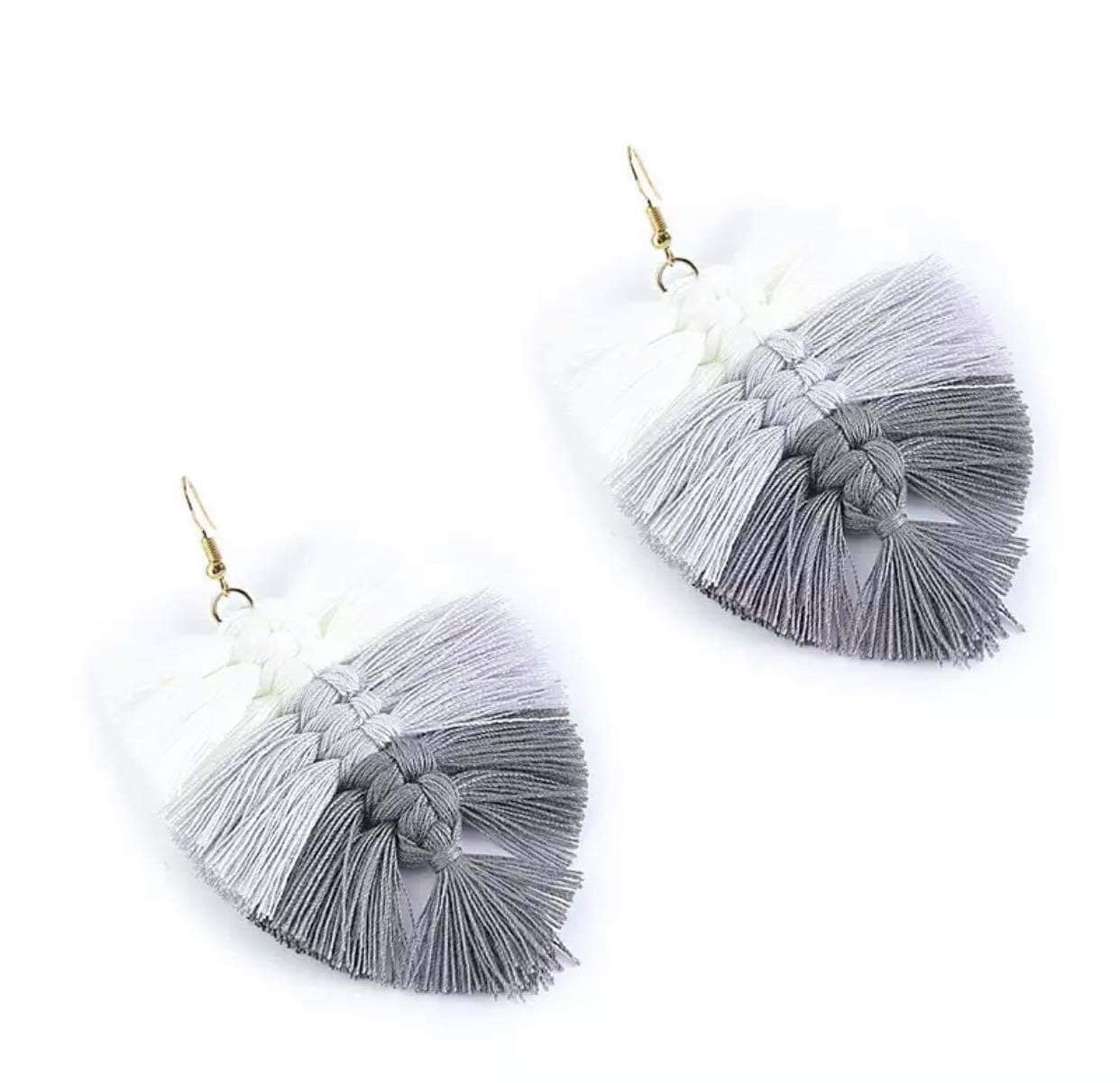 Macrame Earrings - Feather Ombre