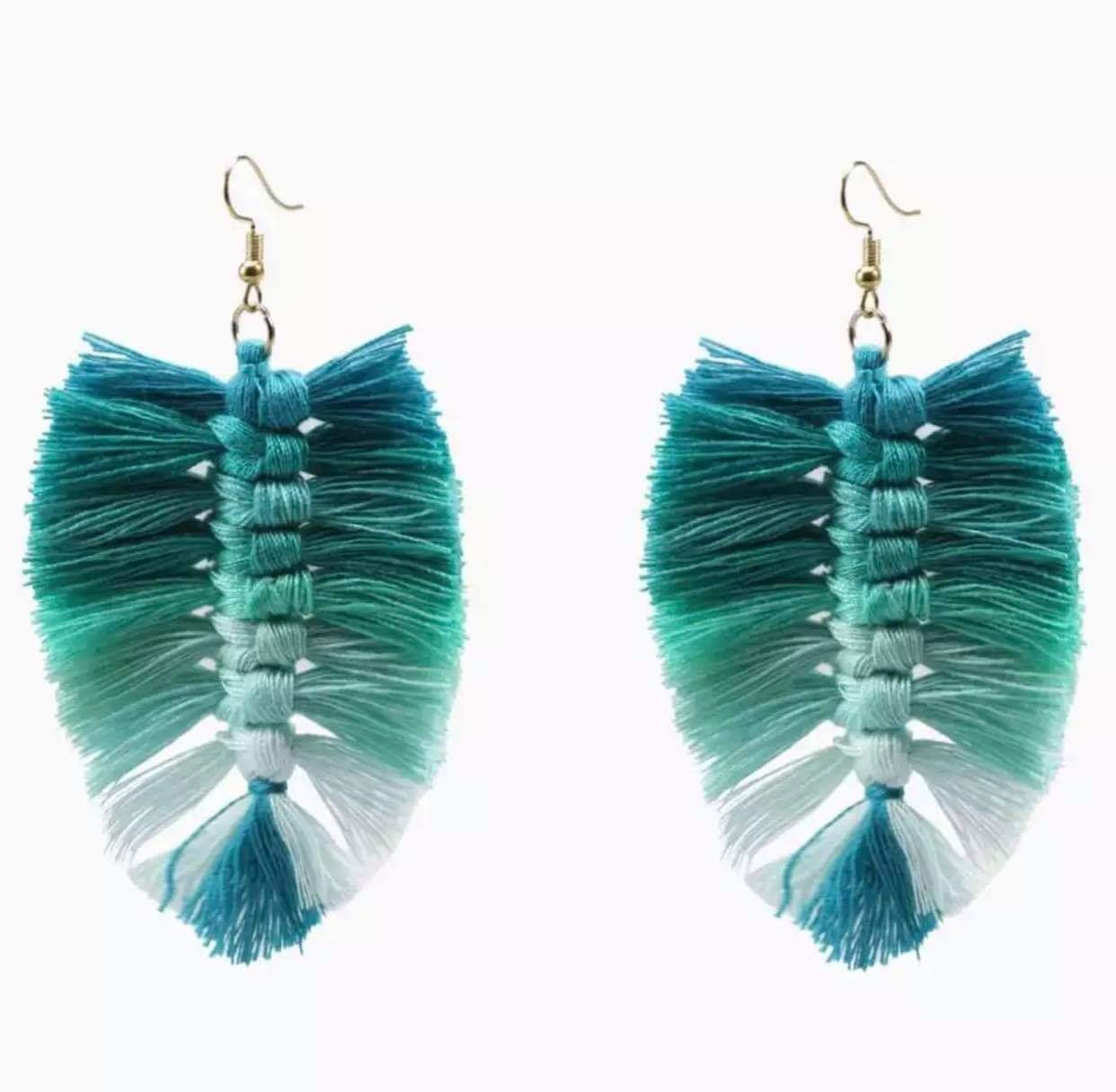 Macrame Earrings - Feather Ombre