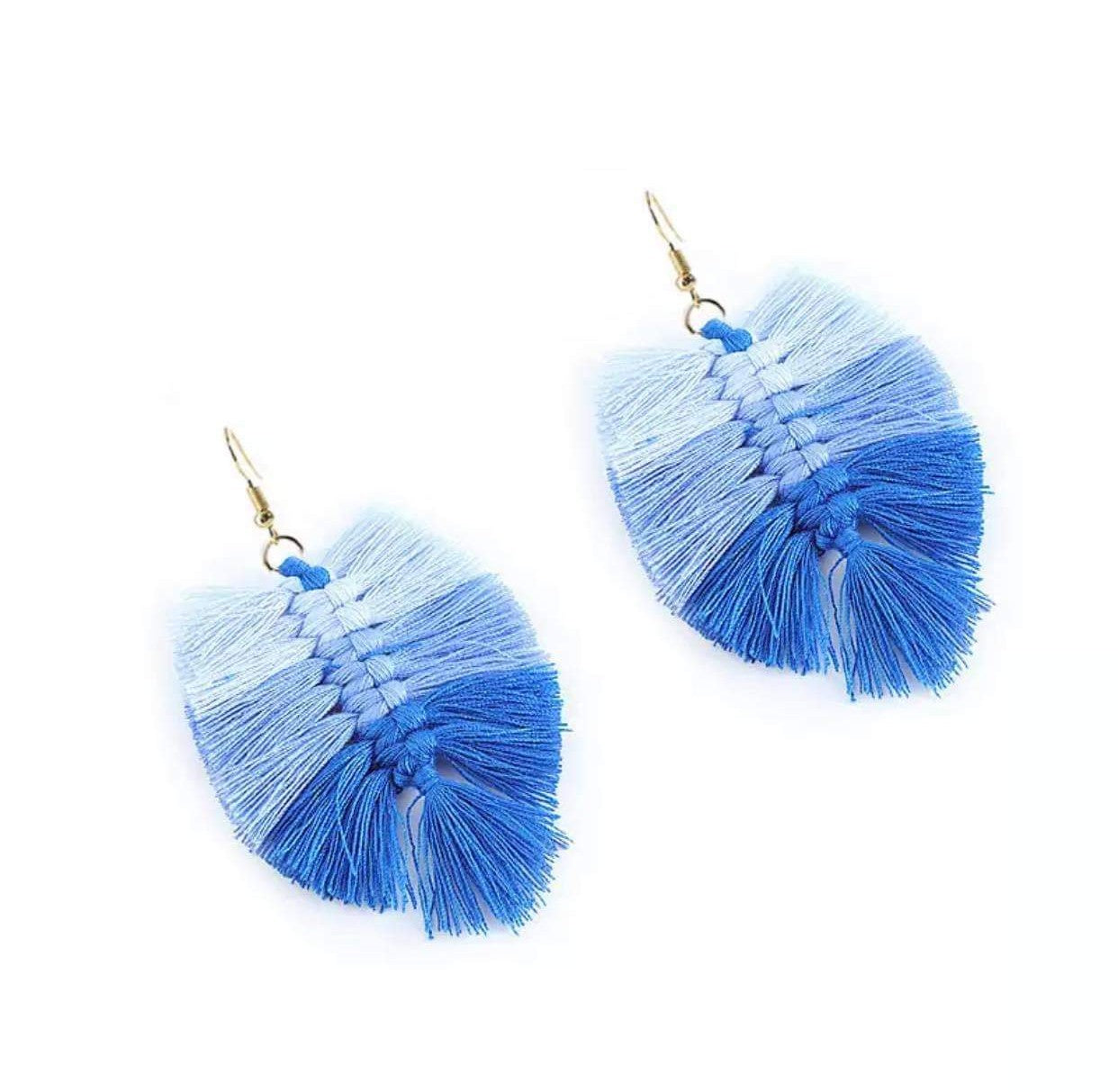 Macrame Earrings - Feather Ombre