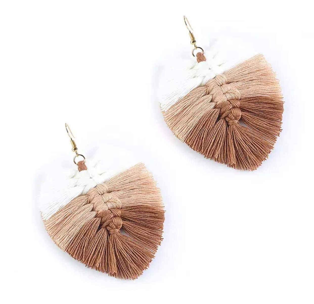 Macrame Earrings - Feather Ombre