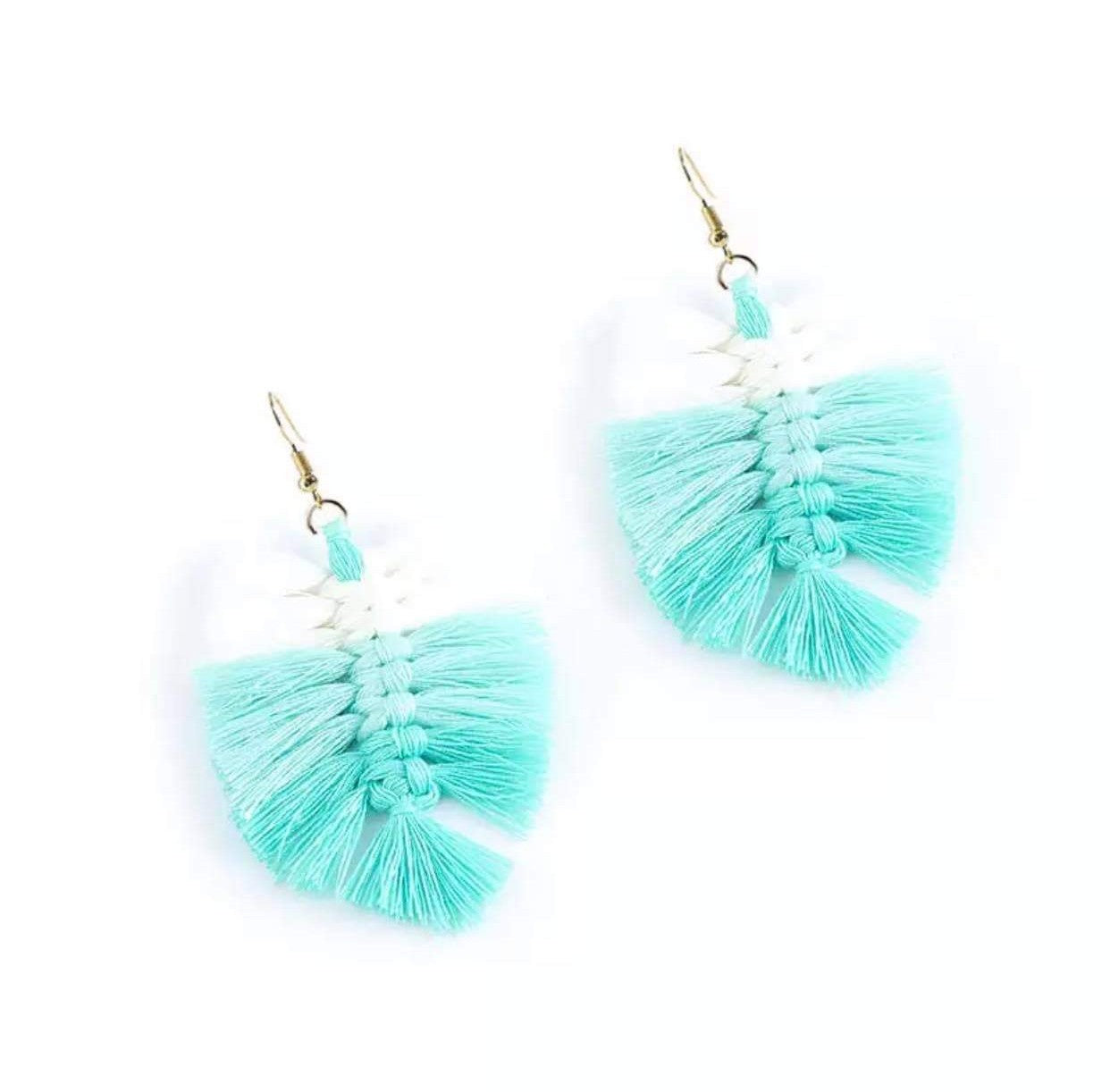Macrame Earrings - Feather Ombre